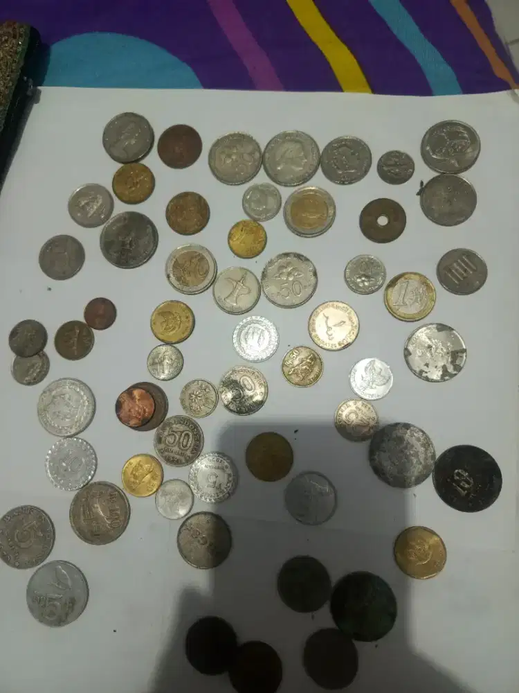 Uang koin kuno lama dari berbagai negara borongan murah angkut semua