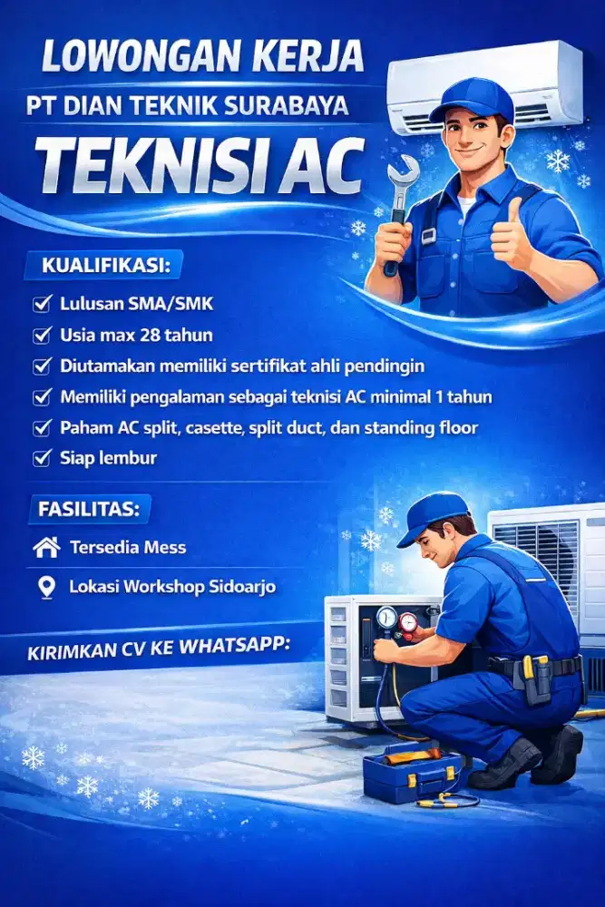 Lowongan kerja teknisi AC
