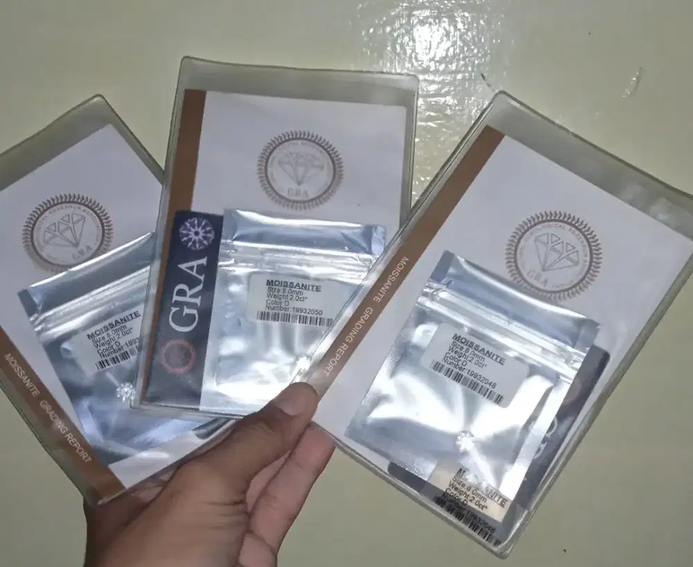Moissanite 2ct Memo GRA Asli Moissanite Diamond