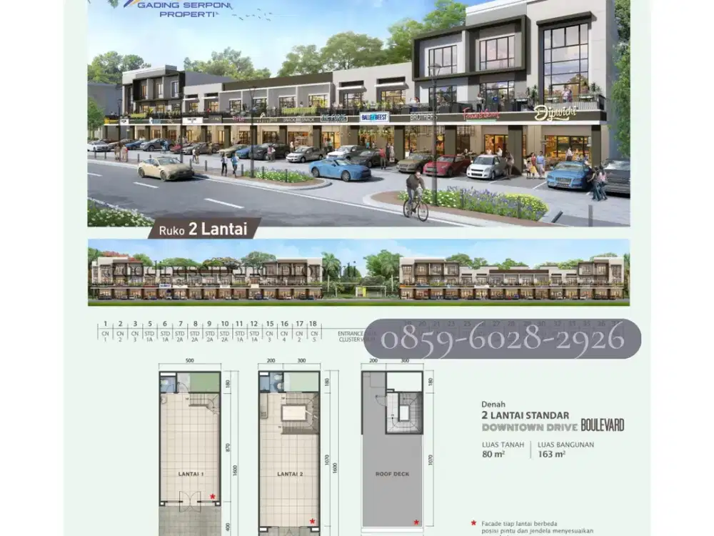 Ready Stok! Ruko Downtown Drive Gading Serpong Summarecon Dskn 220juta