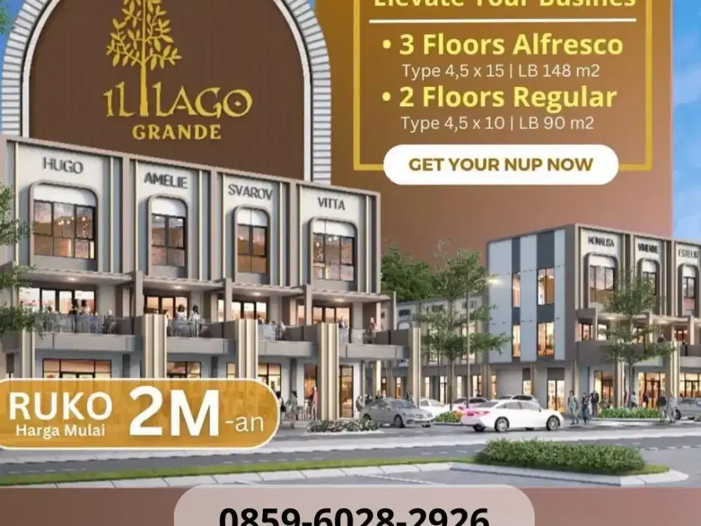 RUKO TERMURAH tanpa gate parking! 2,1 man ILLAGO GRANDE gading serpong
