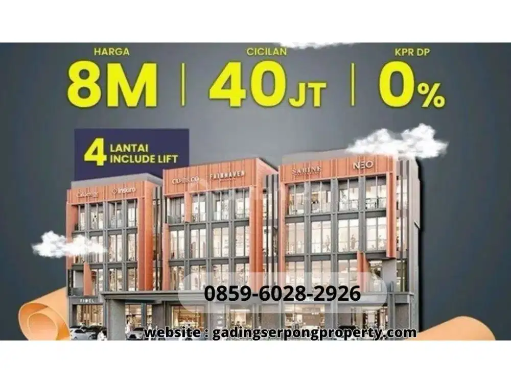 Termurah 1mnt Tol FREE LIFT 4 LANTAI Gedung Bisnis Iconix Infinite BSD