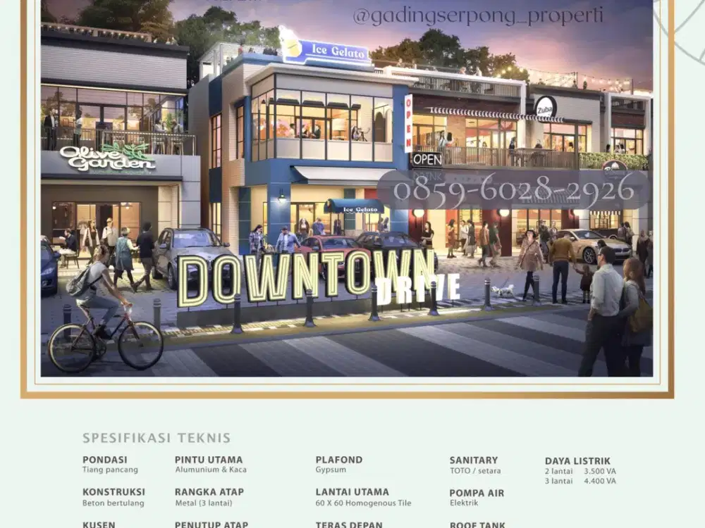 DOWNTOWN DRIVE LAST UNIT! Boulevard baru Row 50 mtr FULL MULTI ACCESS!