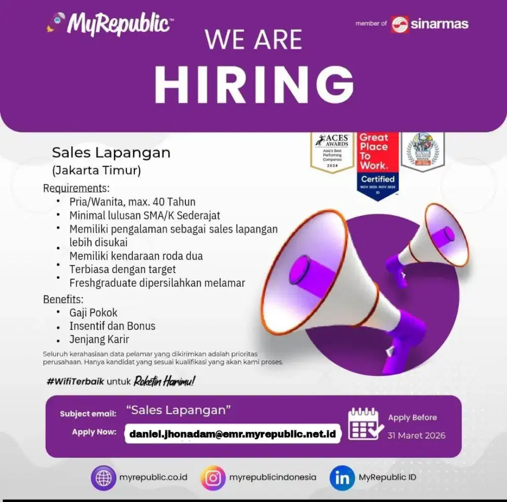 Sales Lapangan Area Jakarta Timur