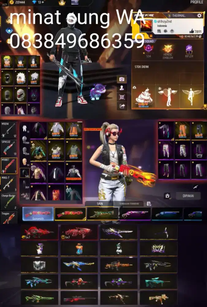 Jual akun ff minat bisa hubungi WA