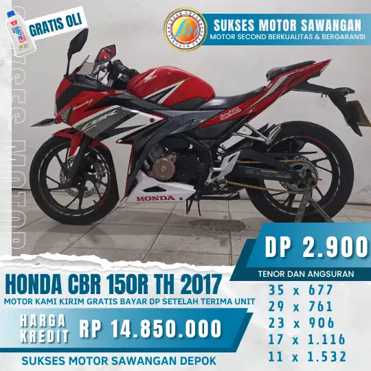 (SUKSES MOTOR) HONDA CBR 150R 2017, DP MURAH ANGSURAN RINGAN