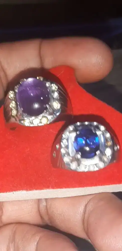 2 buah batu permata ring monel