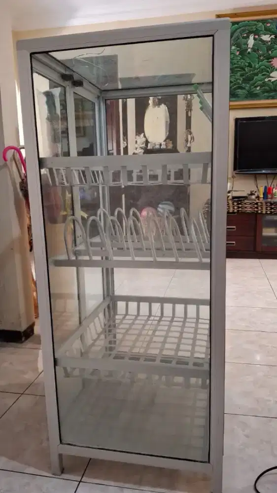 Rak piring alumunium kaca