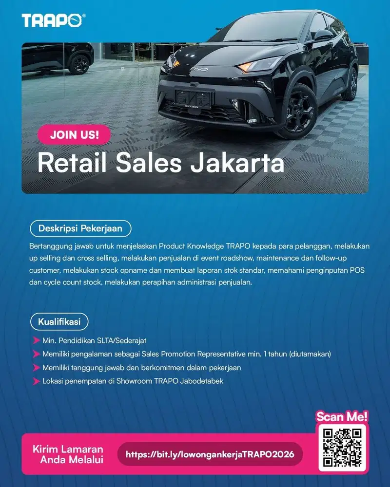 WE ARE HIRING – RETAIL SALES & TEKNISI PPF JAKARTA