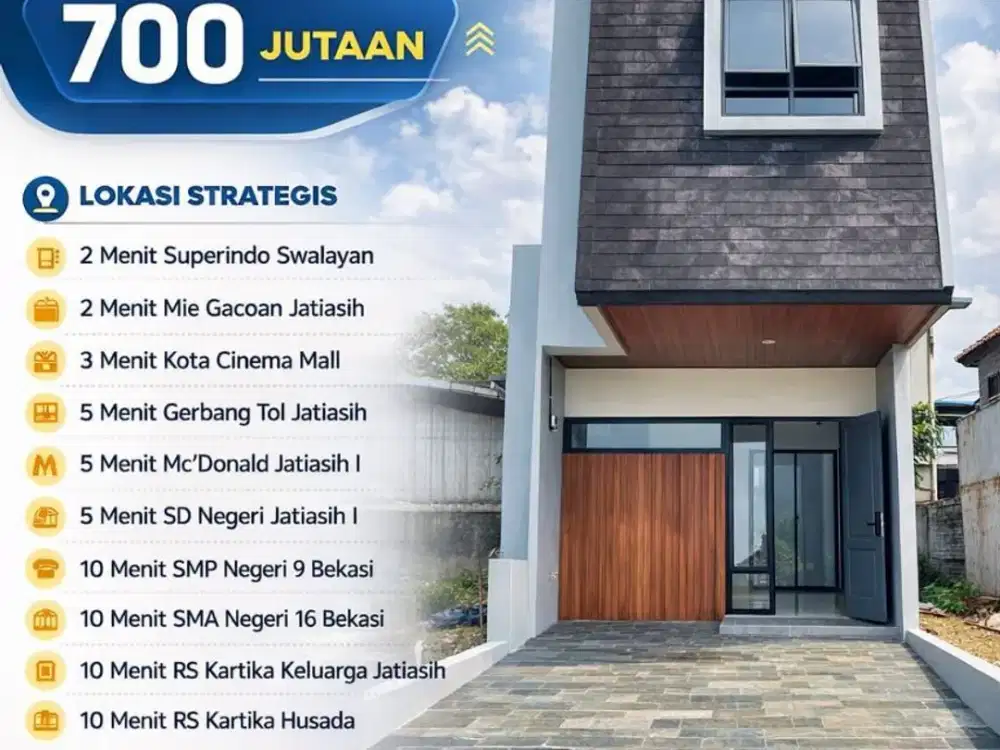 Rumah murah 2 Lantai 700 Jutaan di  Jatiasih Bekasi