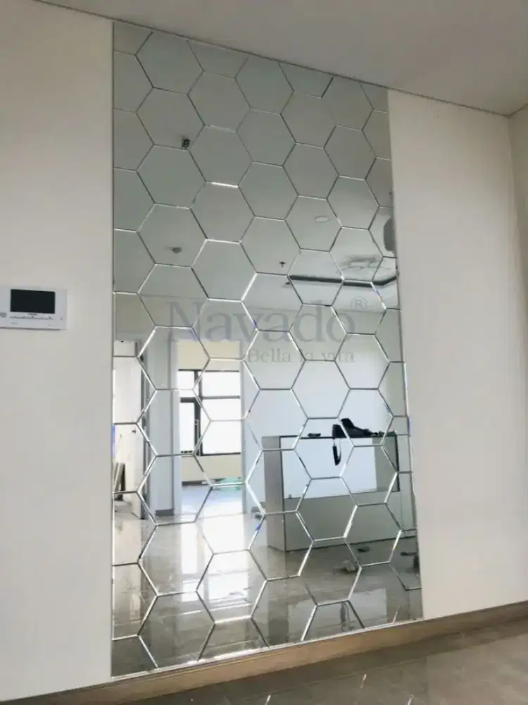 Kaca Bevel Cermin Dekorasi Dinding Custom
