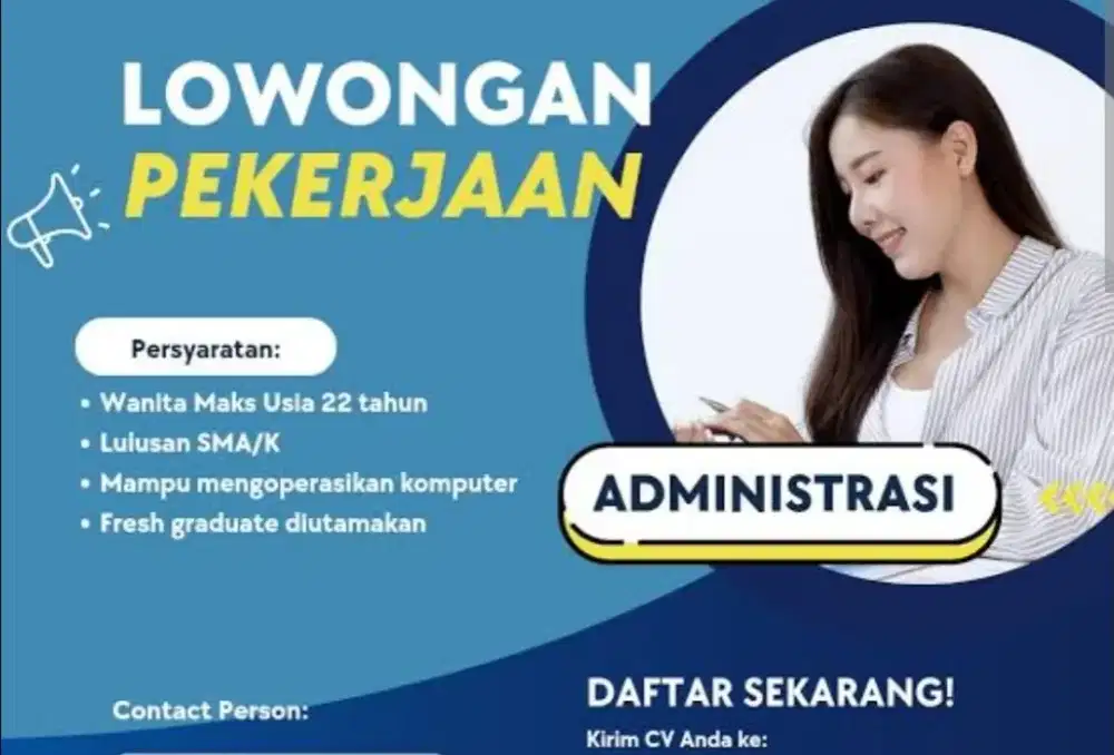 Lowongan admin sales follow up perempuan