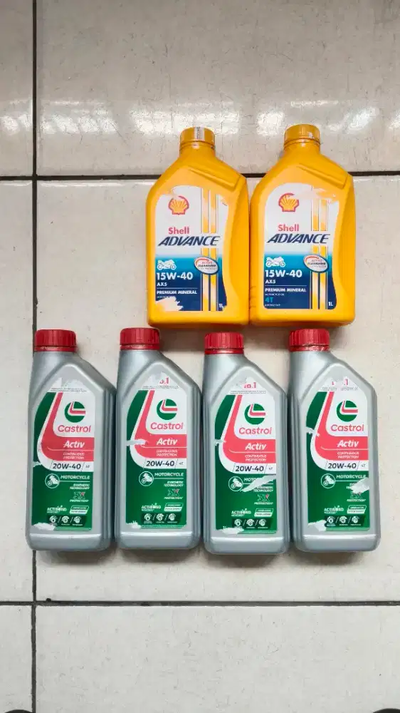 JUAL MURAH . BOTOL OLI SHELL & CASTROL 1 LITER.
