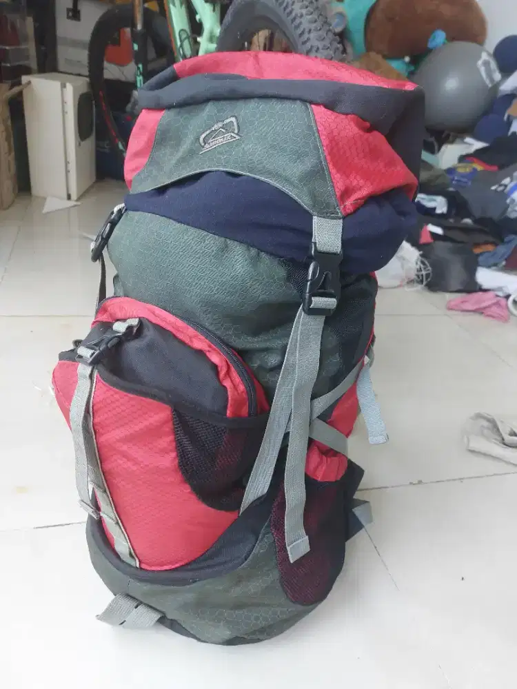 Tas gunung 60 liter merah upgrade size murah