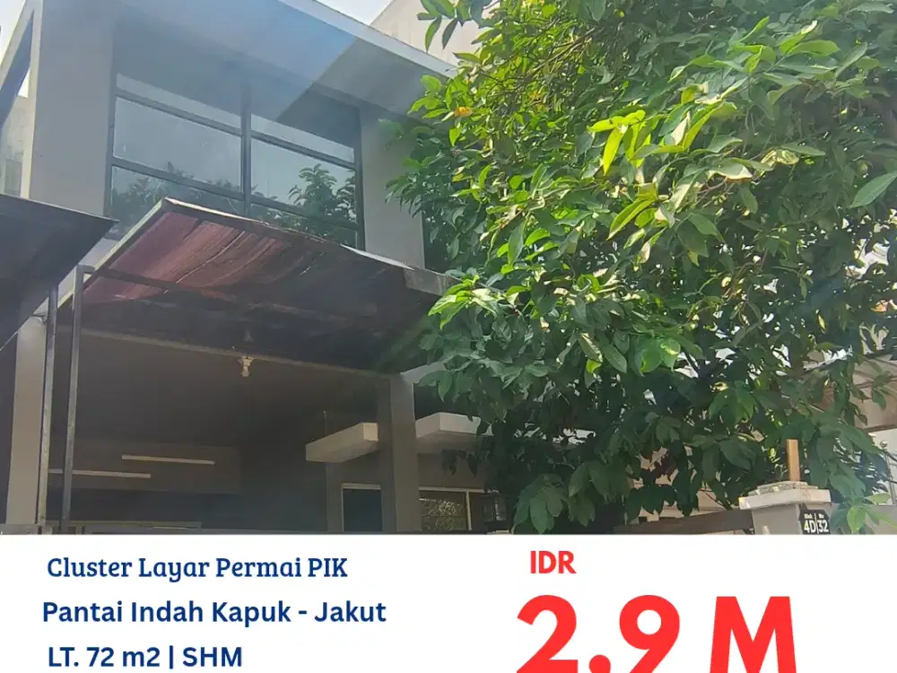 TAN009 rumah 2 lantai kuldesak di cluster layar permai PIK Jakarta Utara