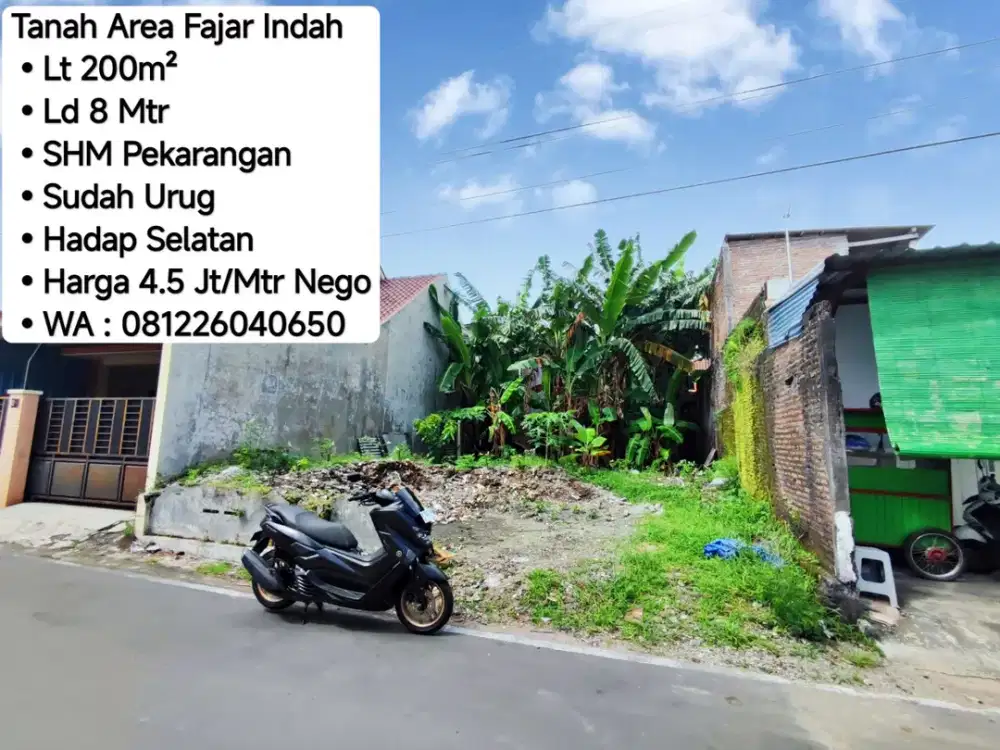 Jual Tanah Area Fajar Indah, Dekat Jajar, Manahan, Alila Hotel, Alana Hotel, Solo Square