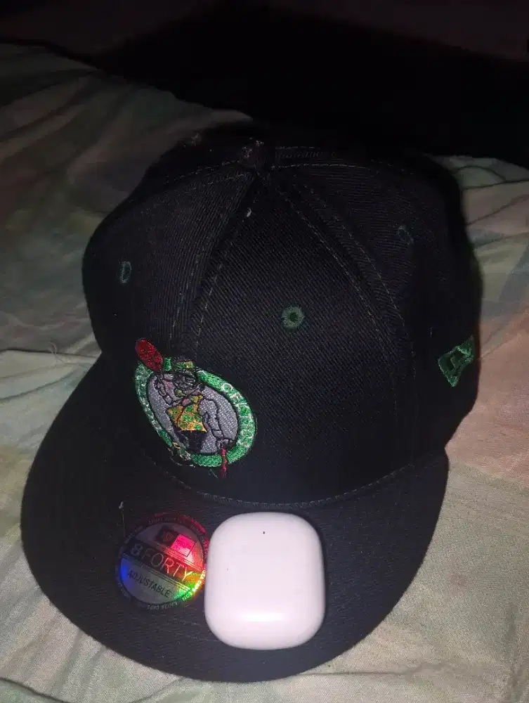 Topi mlb Celtics ori plus sama headset bluetooth nya