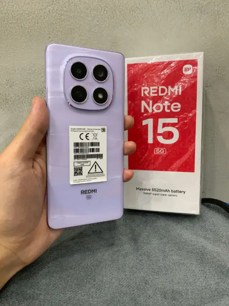 Xiaomi Redmi Note 15 5G 8/256 Mulus seperti baru, Nominus, Fullset ori