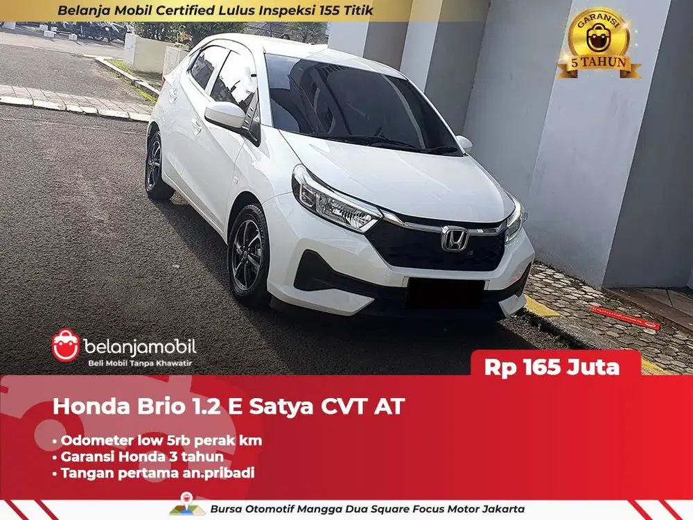 [ LOW KM 5RB ] Honda Brio 1.2 E Satya CVT AT 2025/2026
