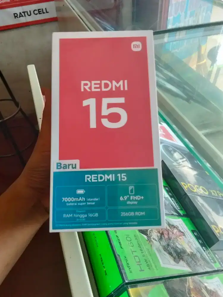 New redmi 15 8/256 garansi resmi 1thn