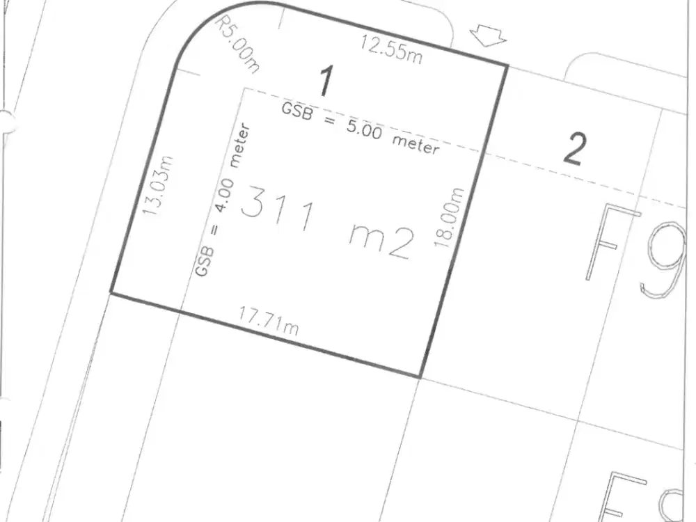 Kavling Hook di Foresta BSD, Cluster Giardina Lebar Hampir 18 Meter