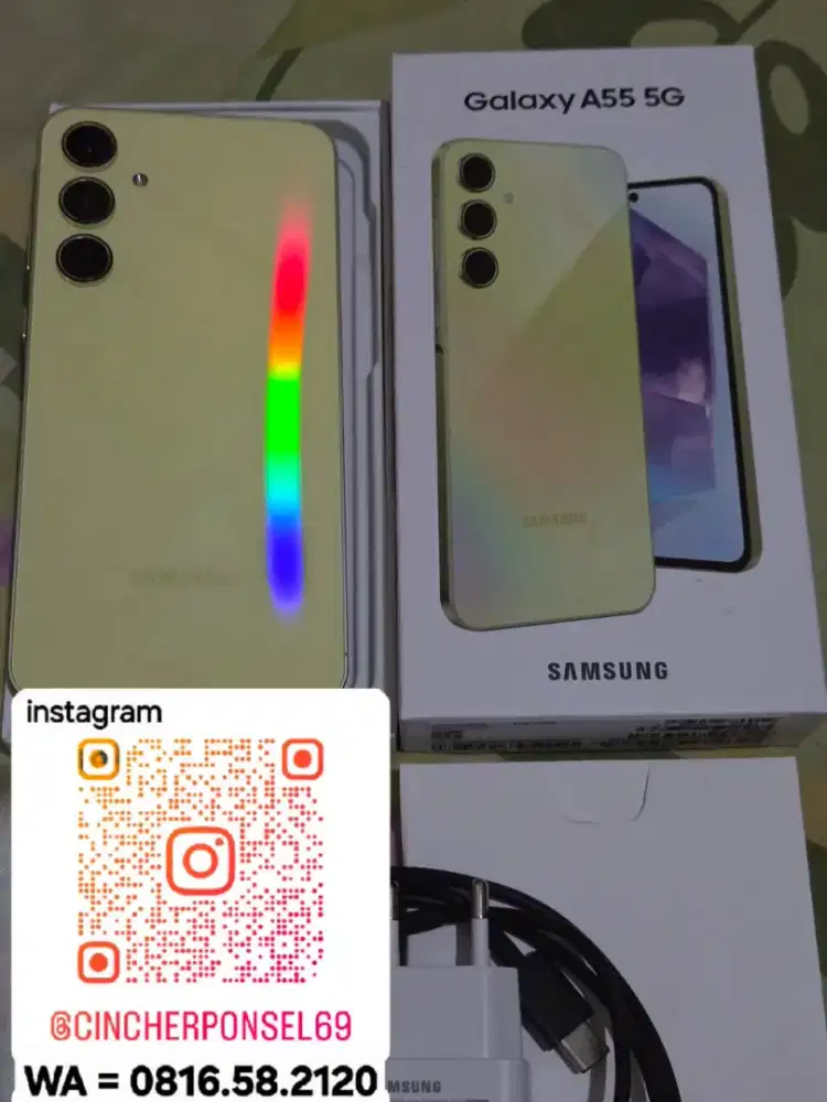 Jual hp likenew samsung A55 8/256 5g istimewa grns resmi free ADAPTOR