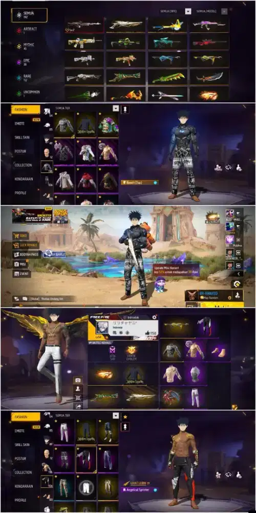 AKUN FF 25K: SPEK SCYTHE GOLD & KATANA MINAT CHAT WA ADMIN