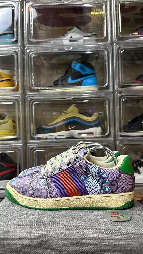 GUCCI MULTICOLOR GG SUPREME TROPICAL PATTERN PURPLE