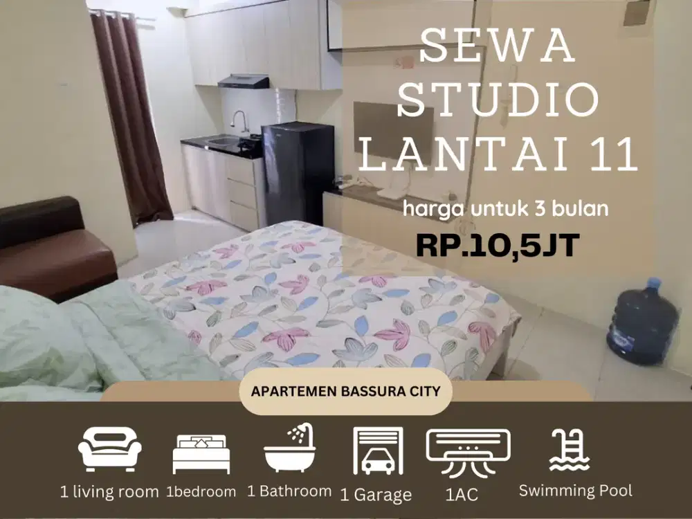 sewa studio full furnish tower fasilitas terlengkap apartemen bassura city