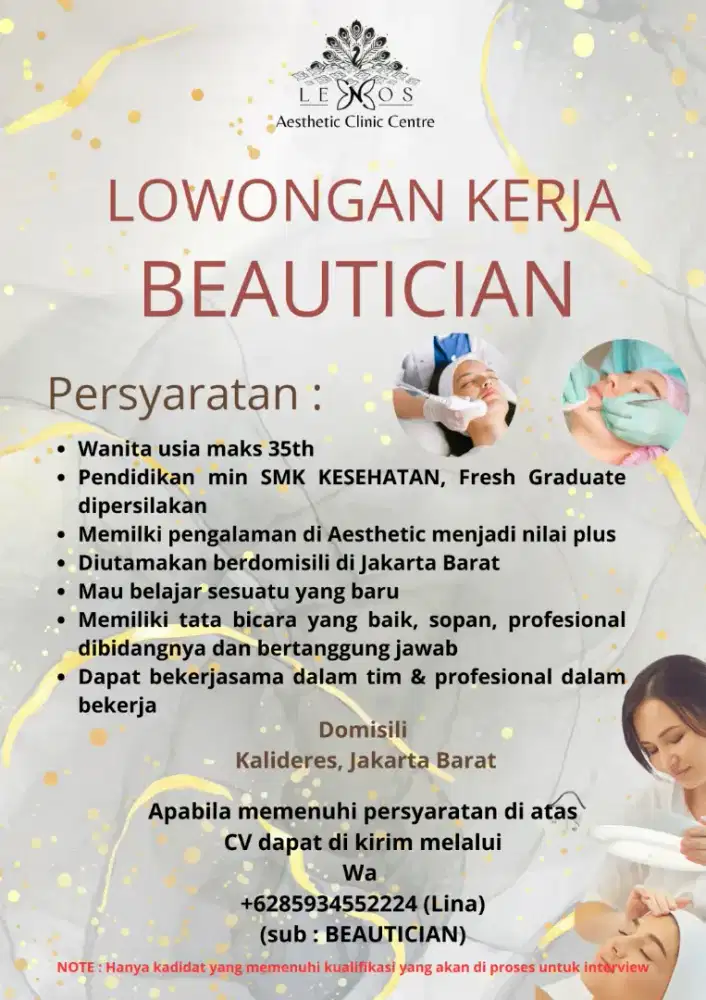 LOKER BEAUTICIAN