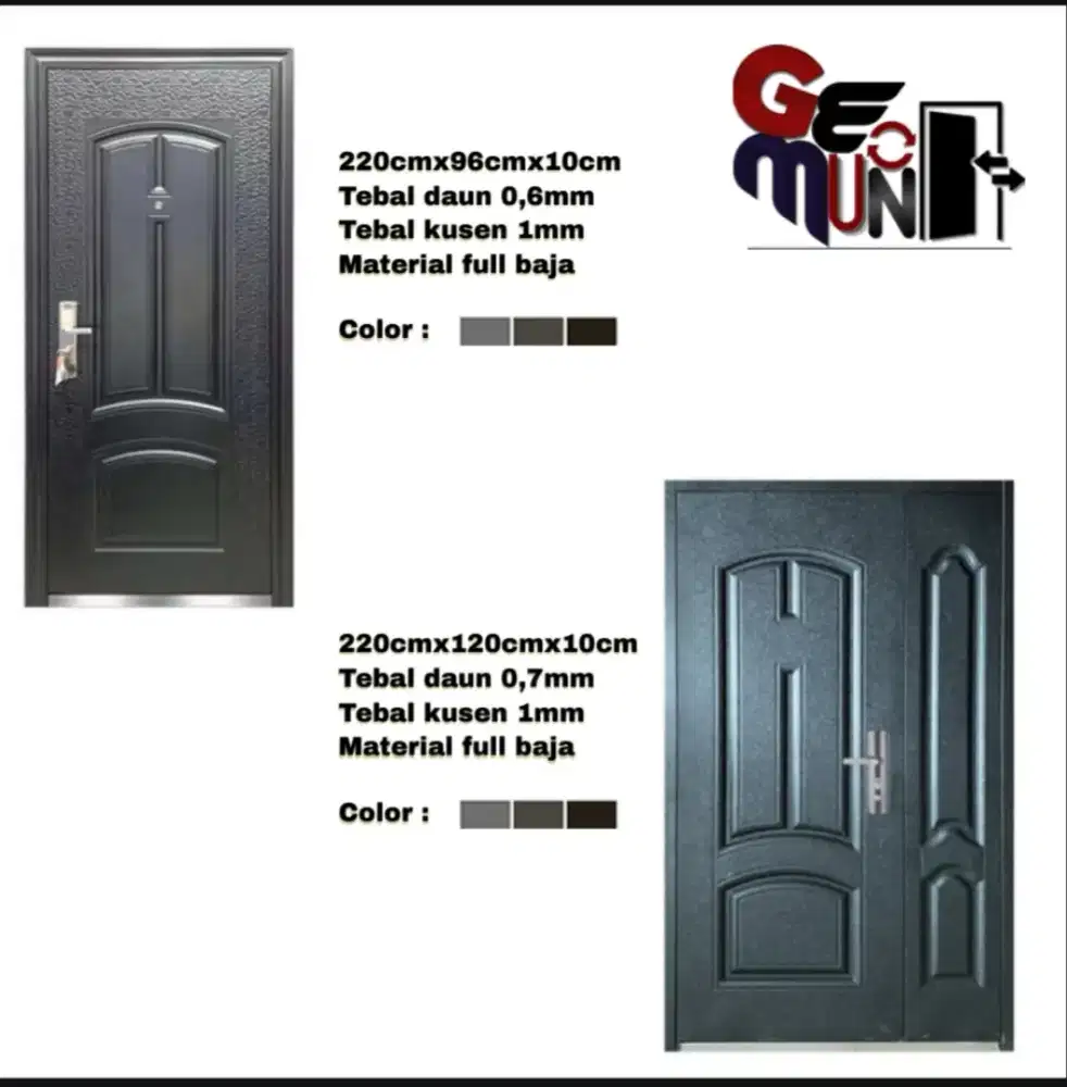 Dijual pintu baja full material, kuat dan awet.