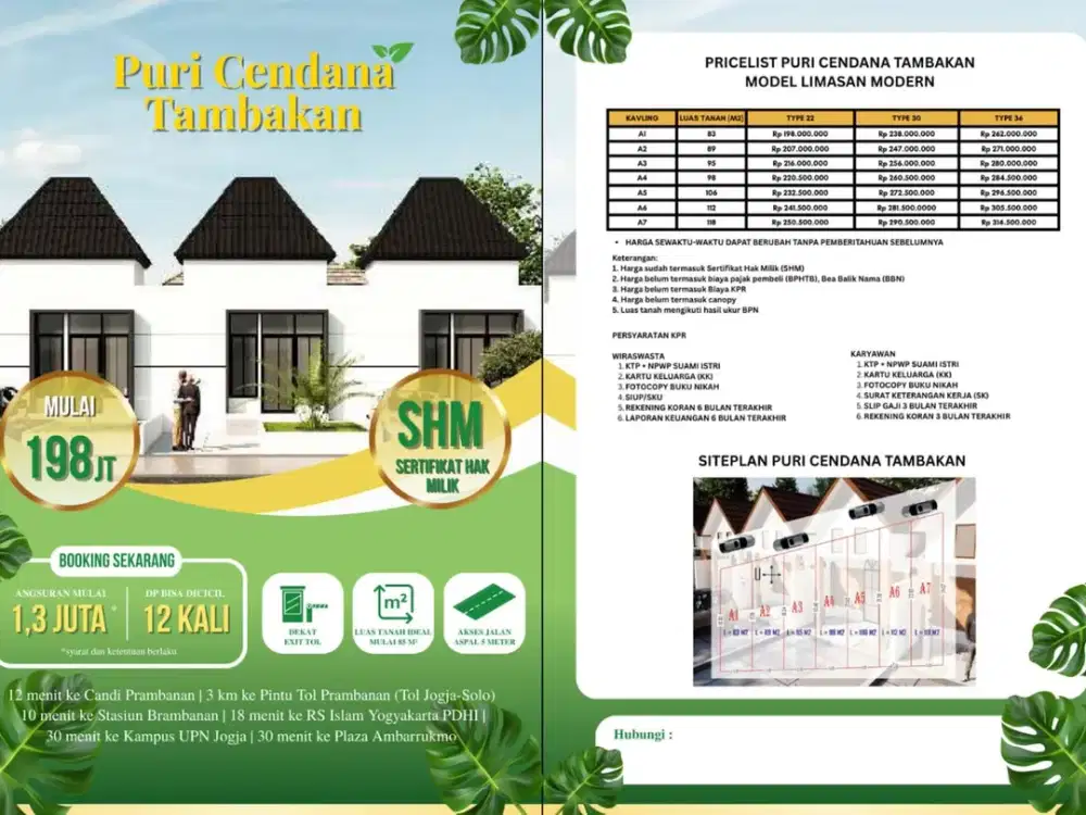 Hunian Baru Limasan Modern Harga Mulai 207 Jutaan di Utara Candi Prambanan