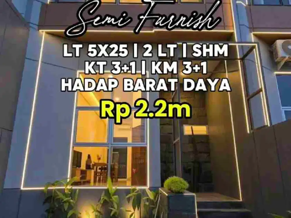 Wilson Rumah baru murah semi furnsih uk 5x25 di meruya puri