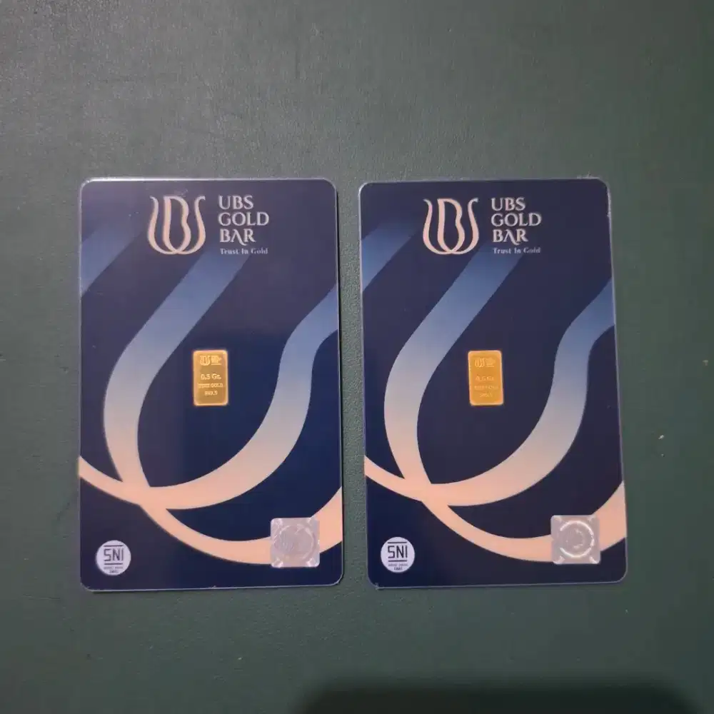 Emas ubs 1 gram (2 keping 0,5)