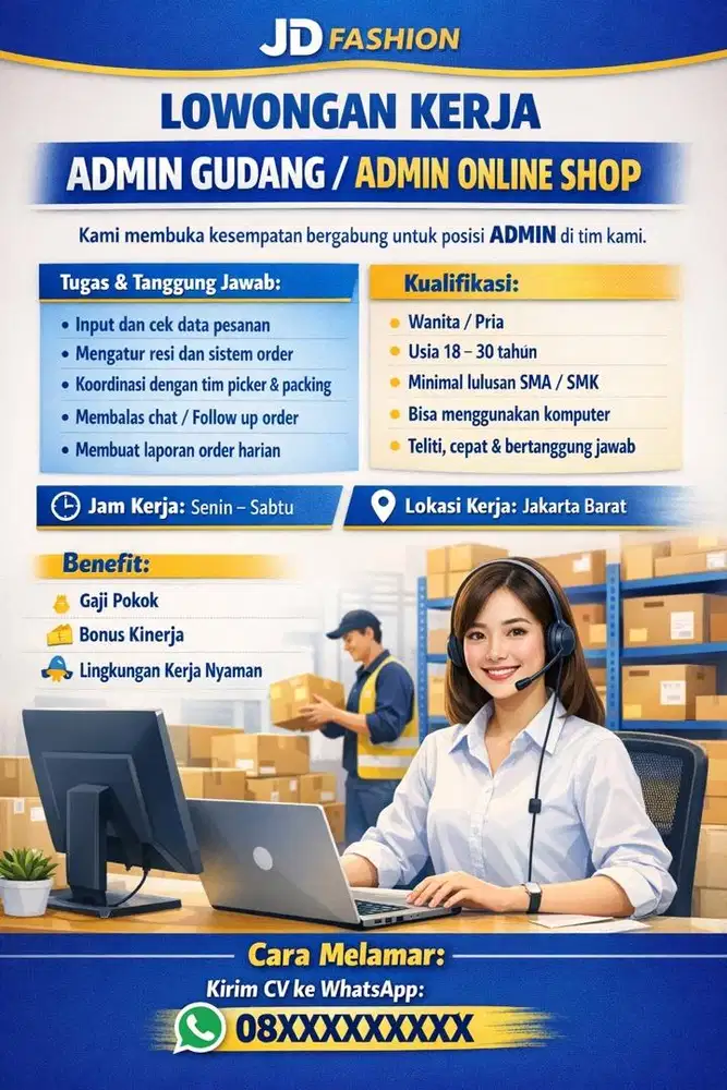 LOWONGAN KERJA ADMIN ONLINE SHOP
