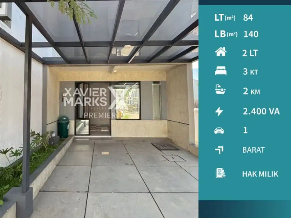 Disewakan Rumah Dekat BINUS Cantik 2 Lt Furnish di Araya Malang