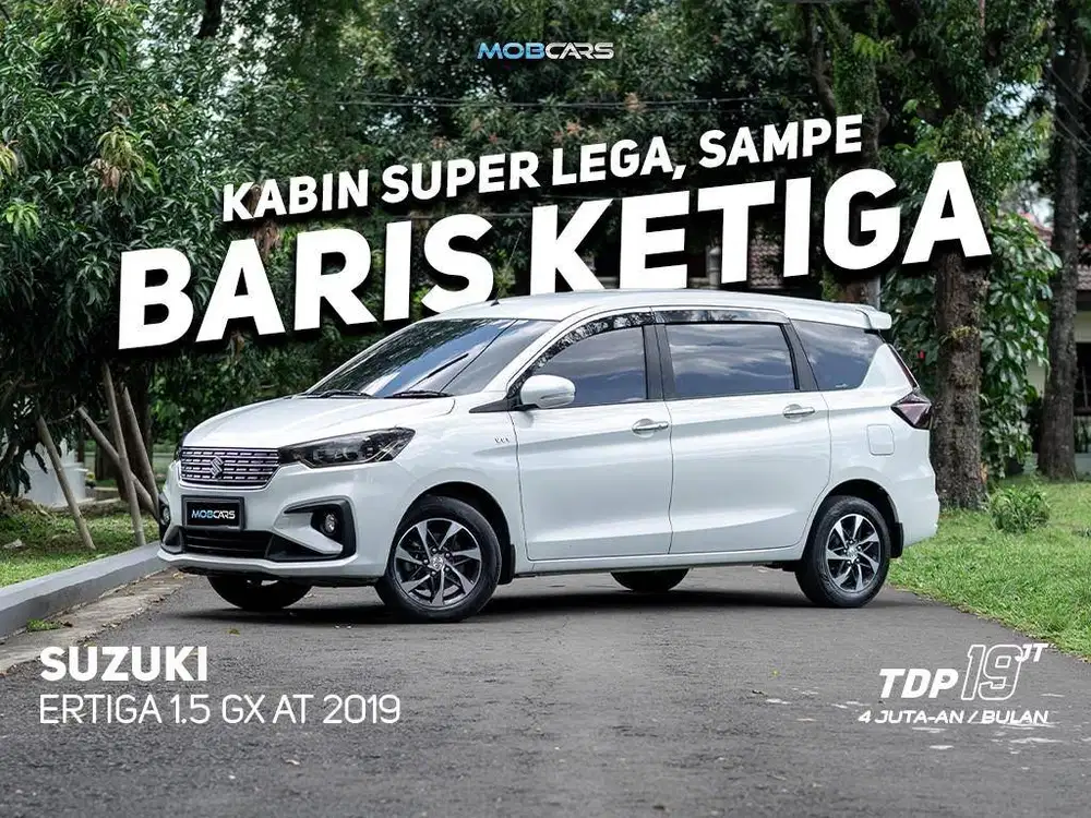 19 JUTAAN NEGO! FREE GARANSI MESIN ERTIGA 1.5 GX AT 2019 WHITE MOBCARS