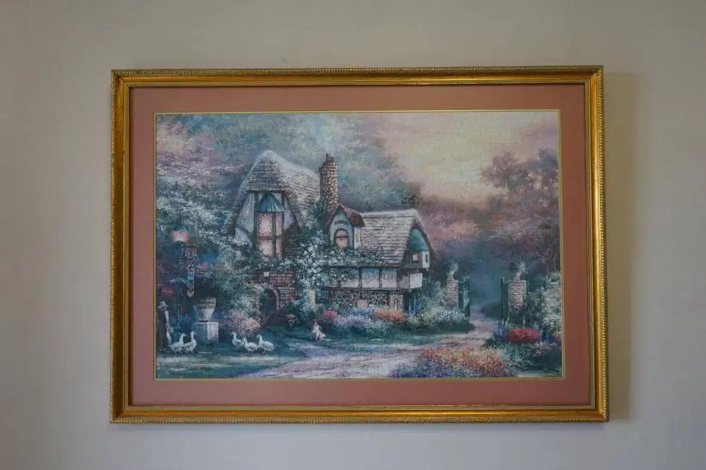 Thomas Kinkade The Garden of Prayer Jigsaw Puzzle in Frame