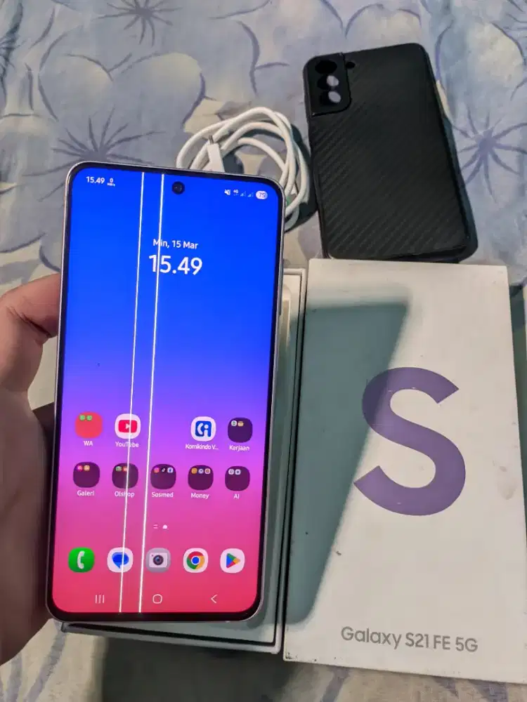 samsung s21 fe 5g fullset minus garis 2 aja resmi sein siap pakai
