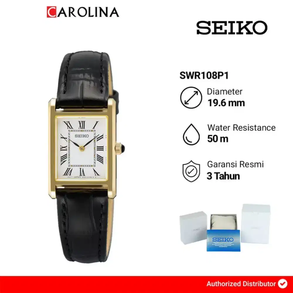 Jam tangan wanita seiko tank discover white dial