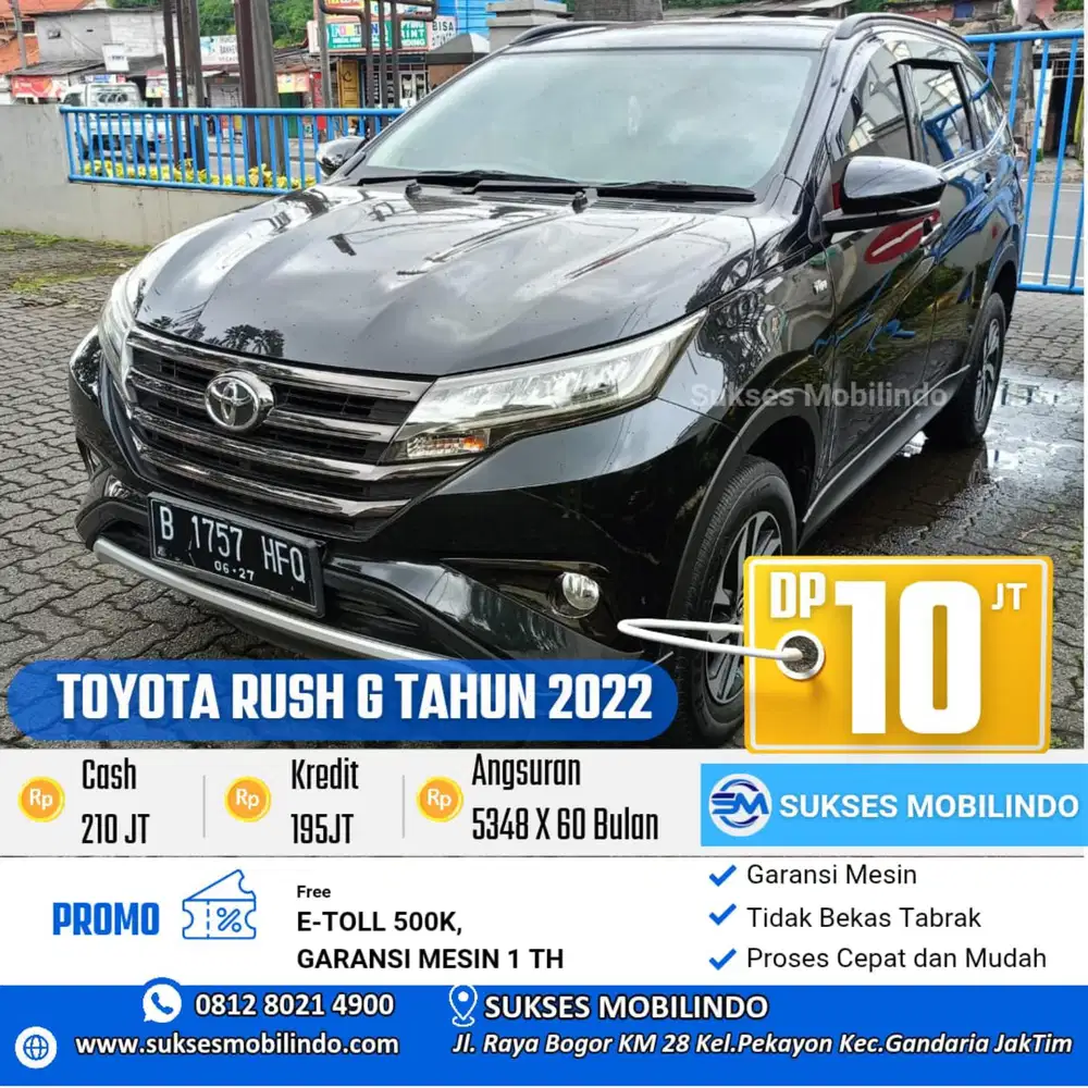 Toyota Rush G matic 2022 angsuran 5.100 x 5 th