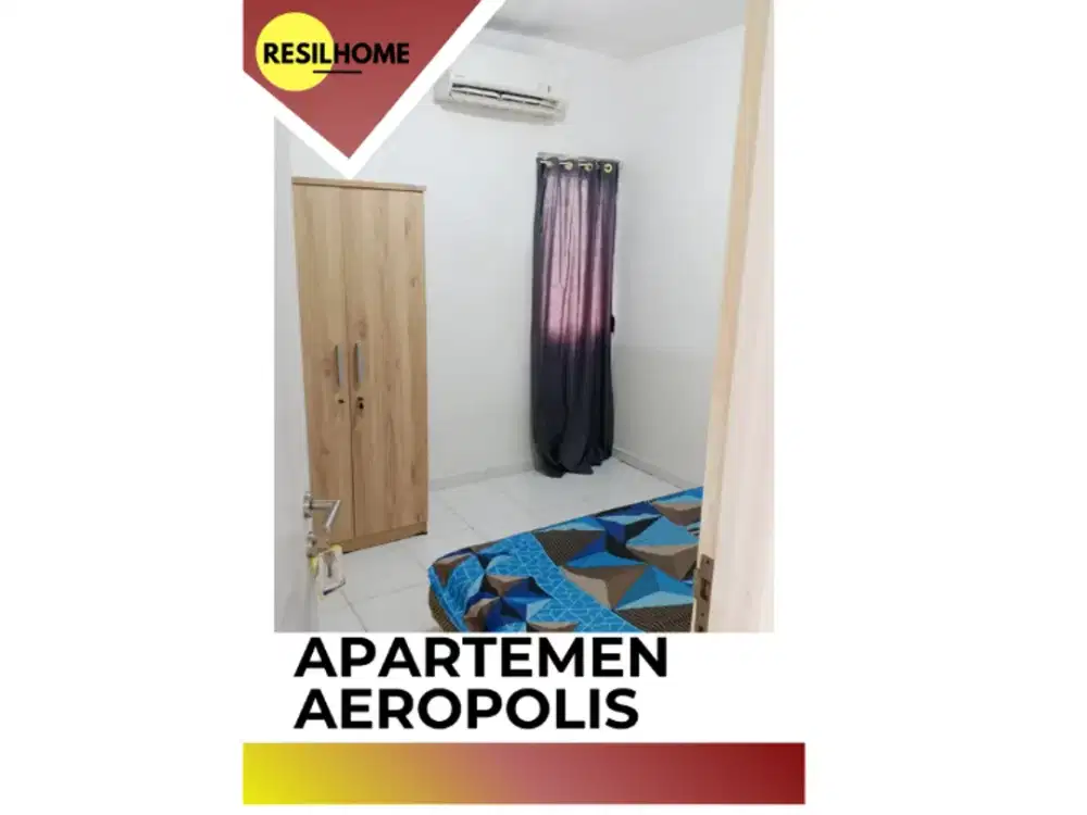 sewa bulanan apartemen Aeropolis residence 3 tower 5 studio full furniture murah ar3 sebrang bandara Soekarno Hatta Tangerang Banten Neglasari furnished lengkap