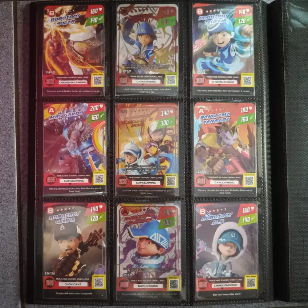 Kartu boboiboy Choki Choki asli nomor 1 sampai 126 lengkap tamat