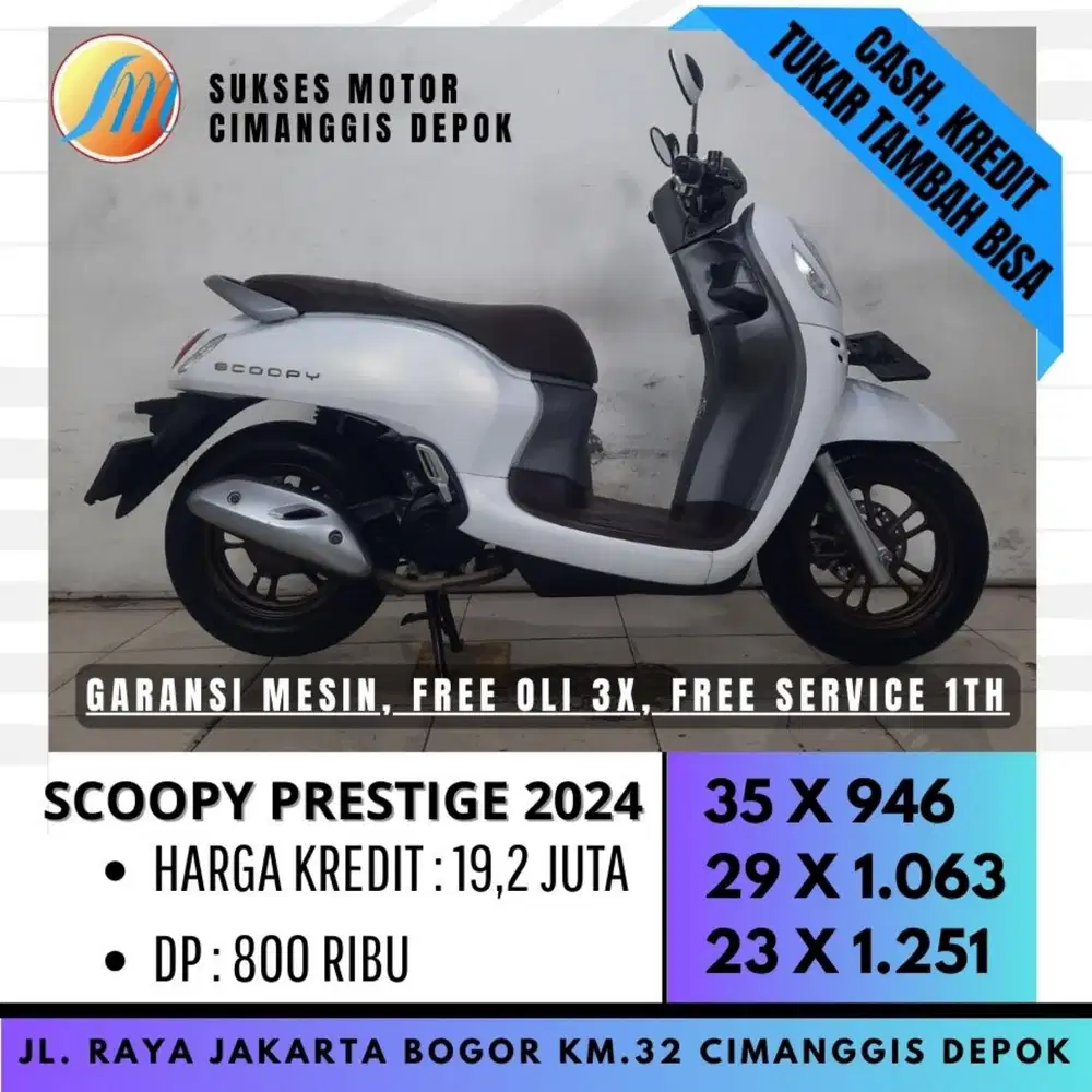 SCOOPY PRESTIGE 2024 KREDIT DP 800 ANGSURAN RINGAN [SUKSES MOTOR]