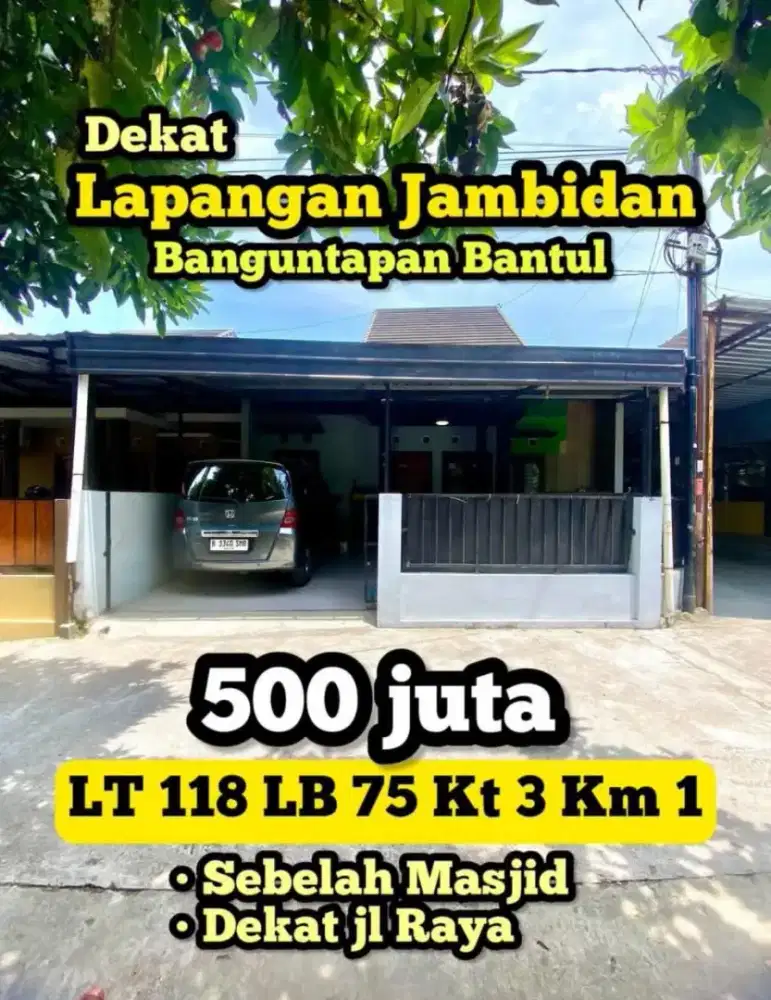 Jual Rumah di Banguntapan Dekat Masjid