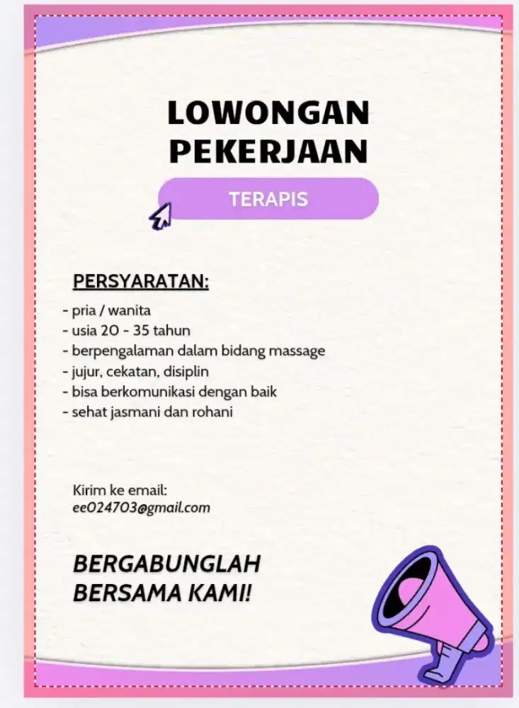 Lowongan kerja terapis