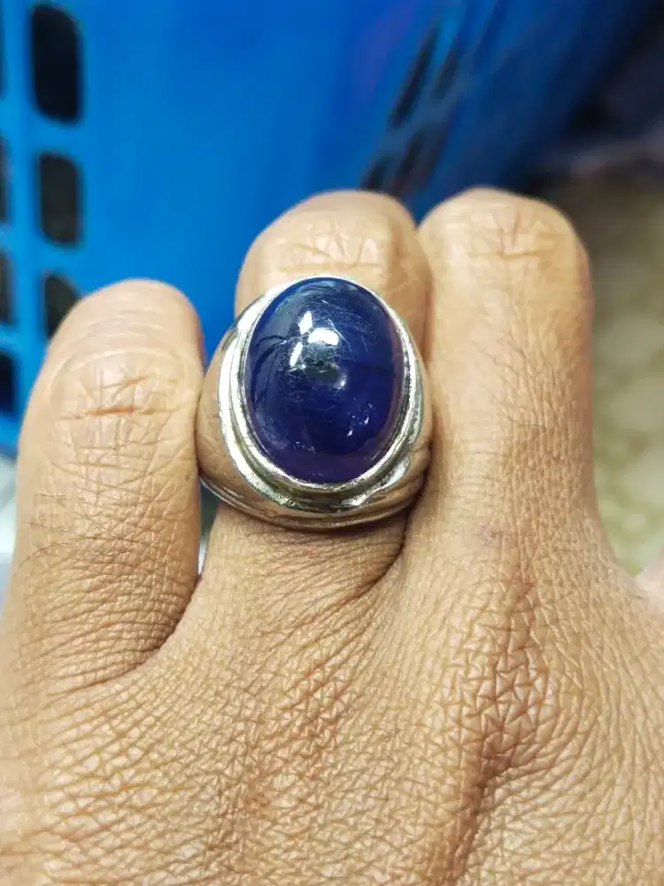 Cincin batu blue safir