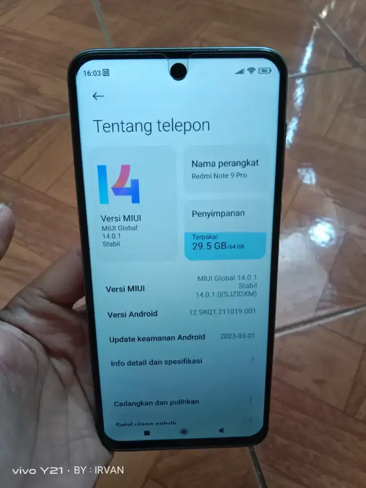 Redmi Note 9 Pro 6+1/64 Like New Hp Only