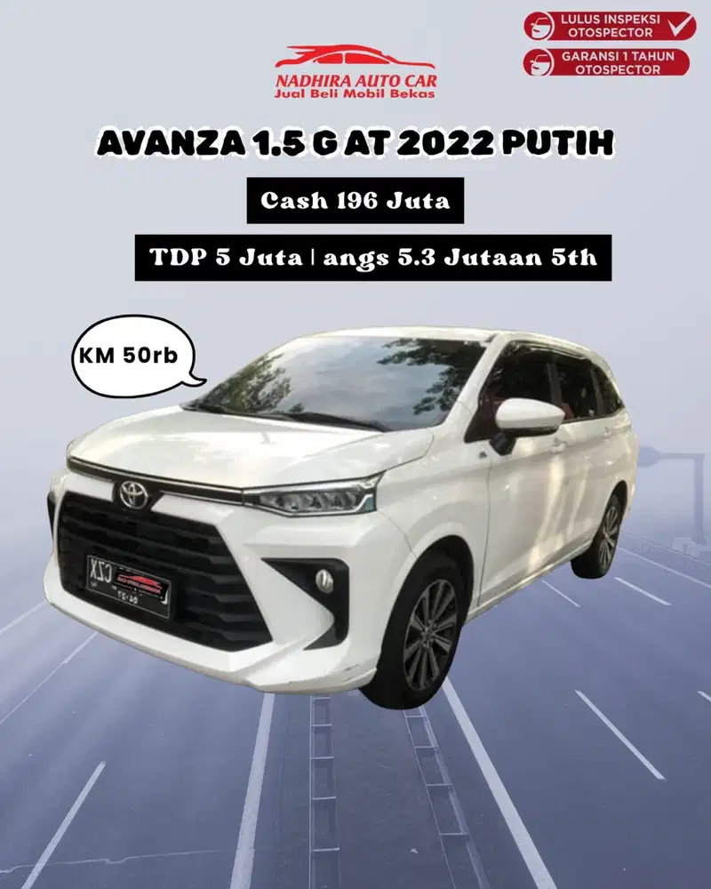 DP 5 Juta Avanza 1.5 G AT 2022 Putih
