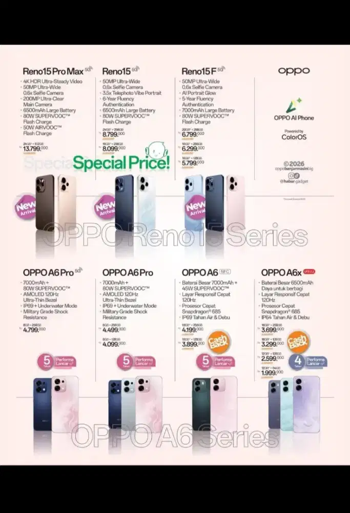 oppo all series cash/ credit